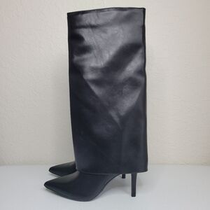 NWOT Worthington Chana Black Leather Knee-High Boots
